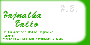 hajnalka ballo business card
